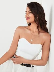 SHEIN BIZwear Zip Back Crop Tube Top SKU: swtop07201110306(1000+ Reviews)$6.49$6.17Join for an Ex... | SHEIN