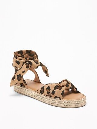 Lace-Up Leopard-Print Espadrilles for Women | Old Navy US