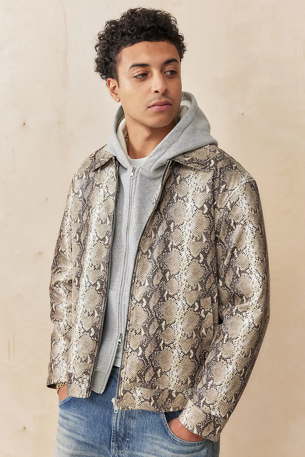 BDG Nicolai Snake Print Faux Leather Jacket | Urban Outfitters UK