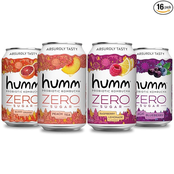 Humm Probiotic Kombucha Zero Sugar Variety Pack - No Refrigeration Needed, Keto Friendly, Organic... | Amazon (US)