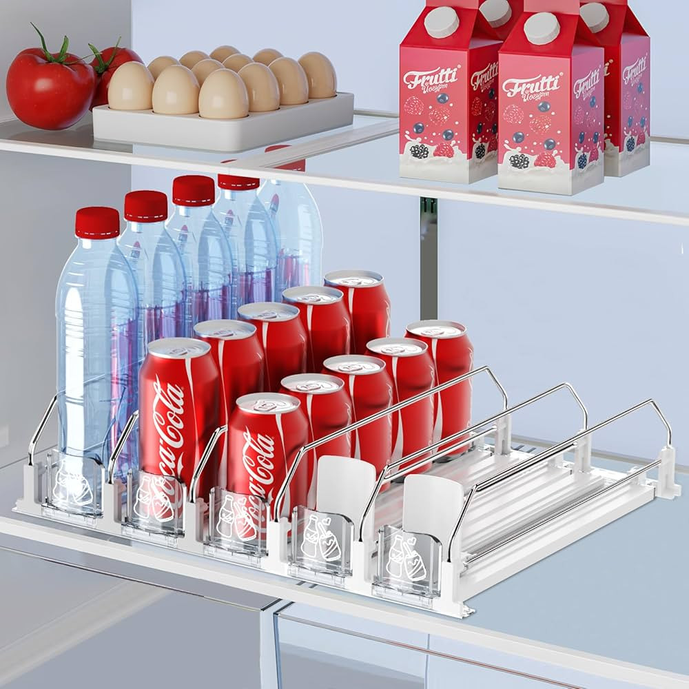 Drink Organizer for Fridge,Self Pushing Fridge Drink Organizer,Automatic Drink Dispenser for Frid... | Amazon (US)