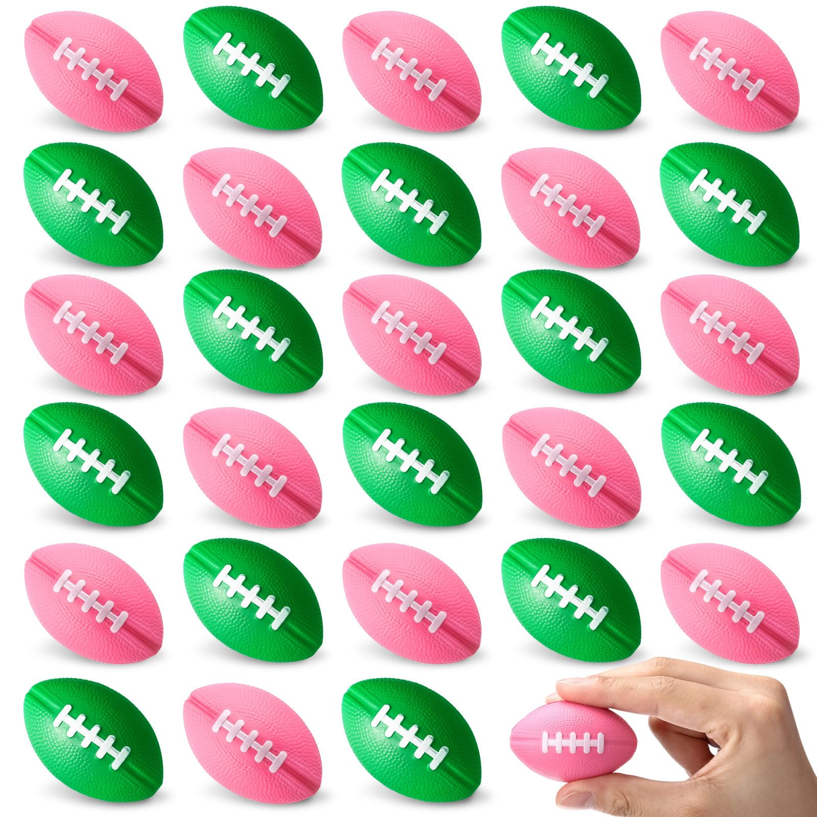 Blulu 30 Pack Mini Foam Football 2.17" Pink and Green Mini Football Party Favor Stress Ball Bulk ... | Amazon (US)