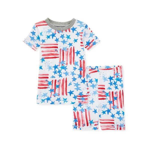 Red White & Blue Organic Cotton Pajamas - 2-Piece 12M | Burts Bees Baby