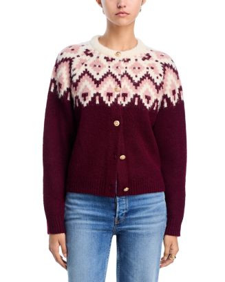 AQUA Fair Isle Crewneck Cardigan - Exclusive  | Bloomingdale's Women | Bloomingdale's (US)