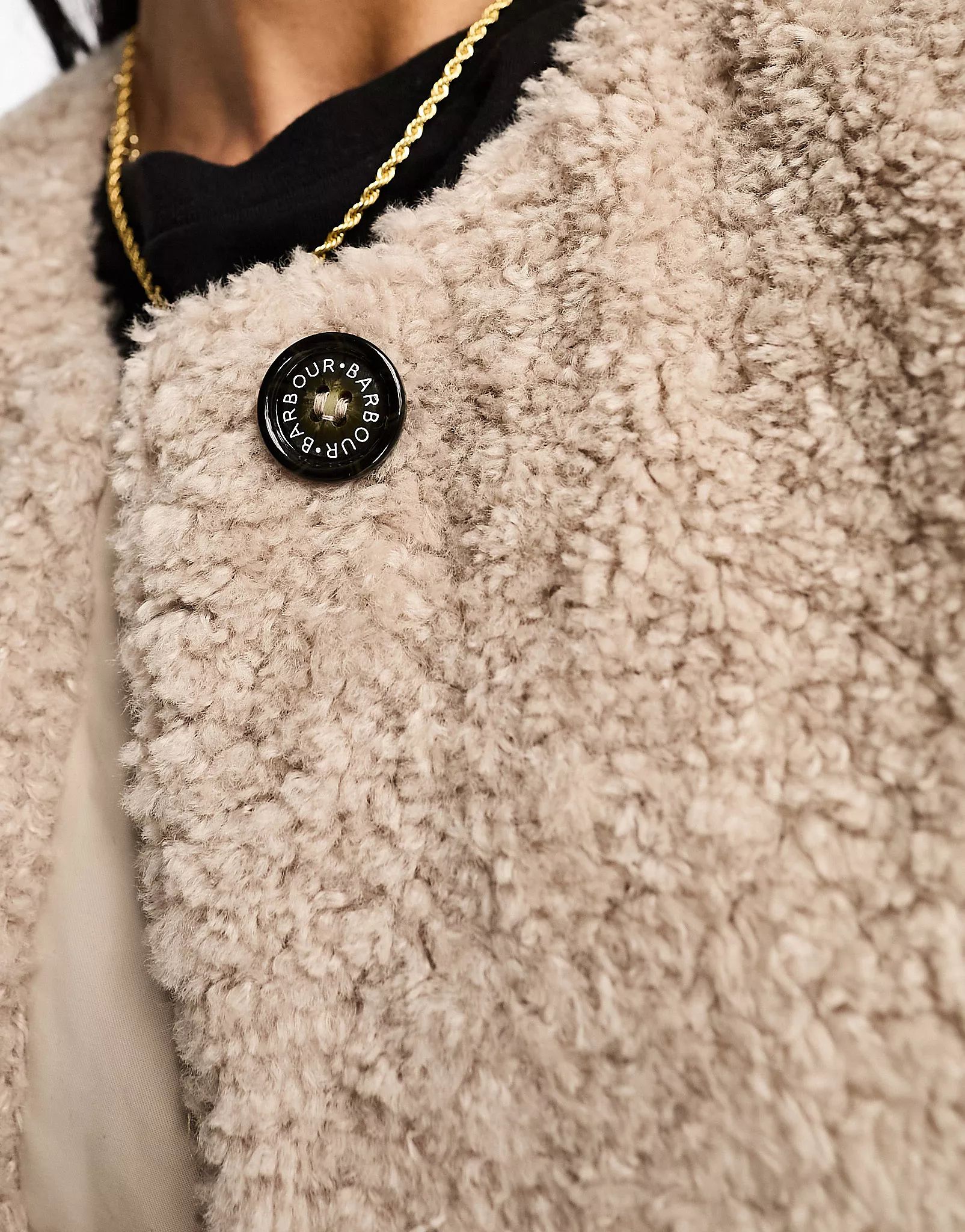 Barbour Kintra faux fur liner gilet in beige | ASOS (Global)