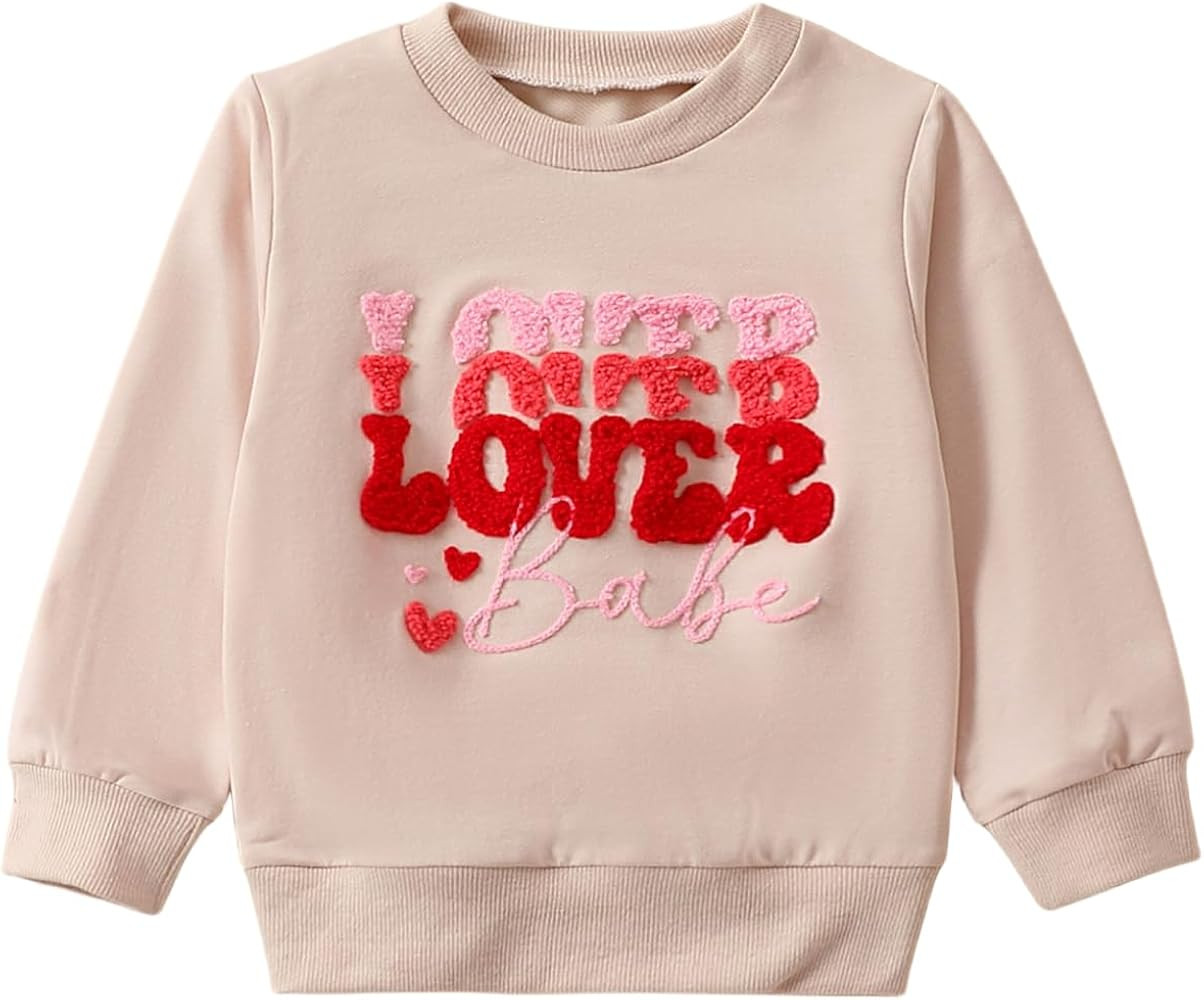 Newborn Baby Girl Valentines Day Outfit Love Bubble Romper Waffle Knit Sweater Oversized Pullover... | Amazon (US)