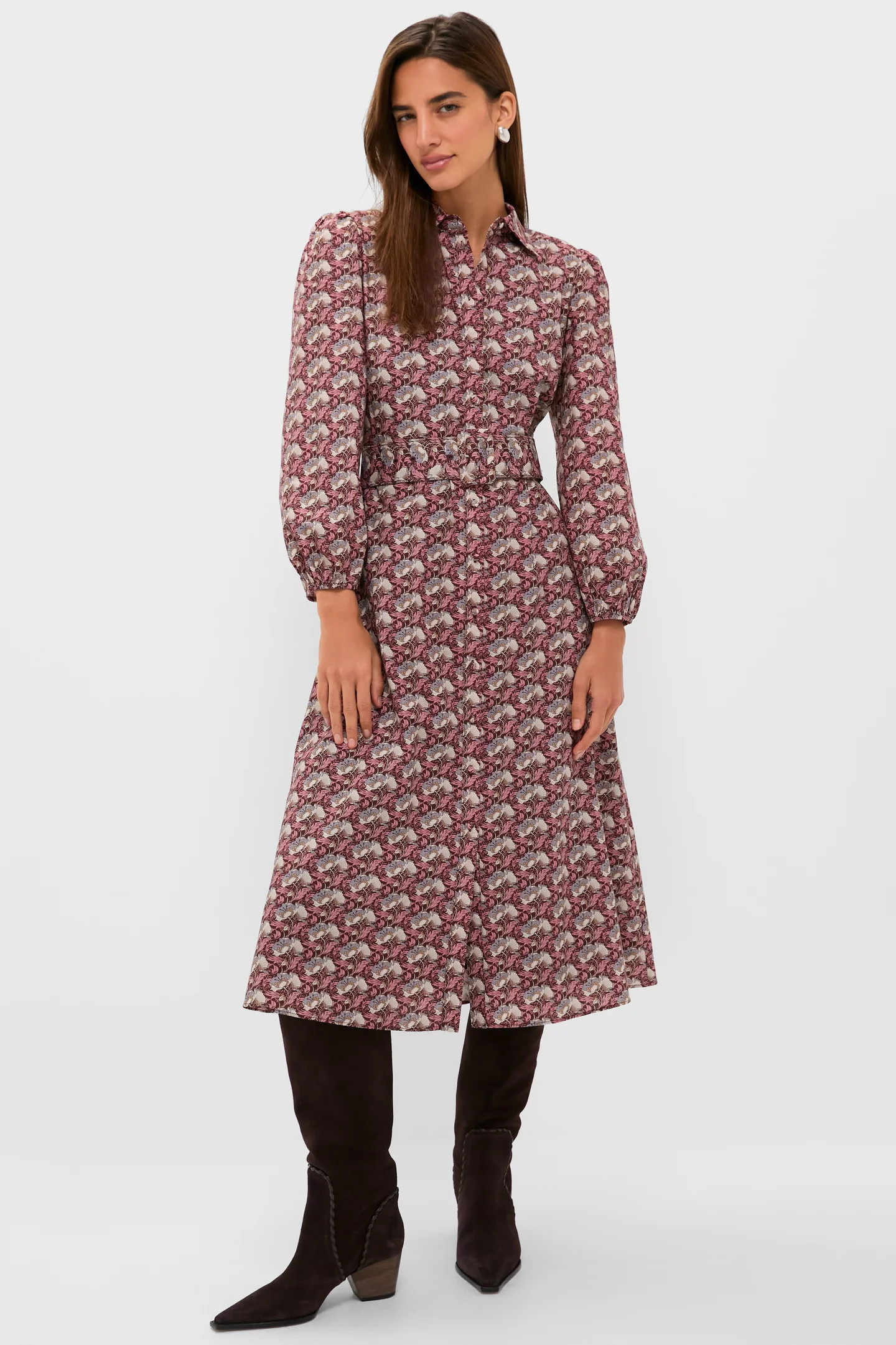 Plum & Dusty Blue Leafy Floral Kai Maxi Dress | Tuckernuck (US)