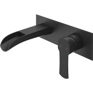 VIGO Cornelius Single-Handle Wall Mount Bathroom Faucet in Matte Black-VG05004MB - The Home Depot | The Home Depot