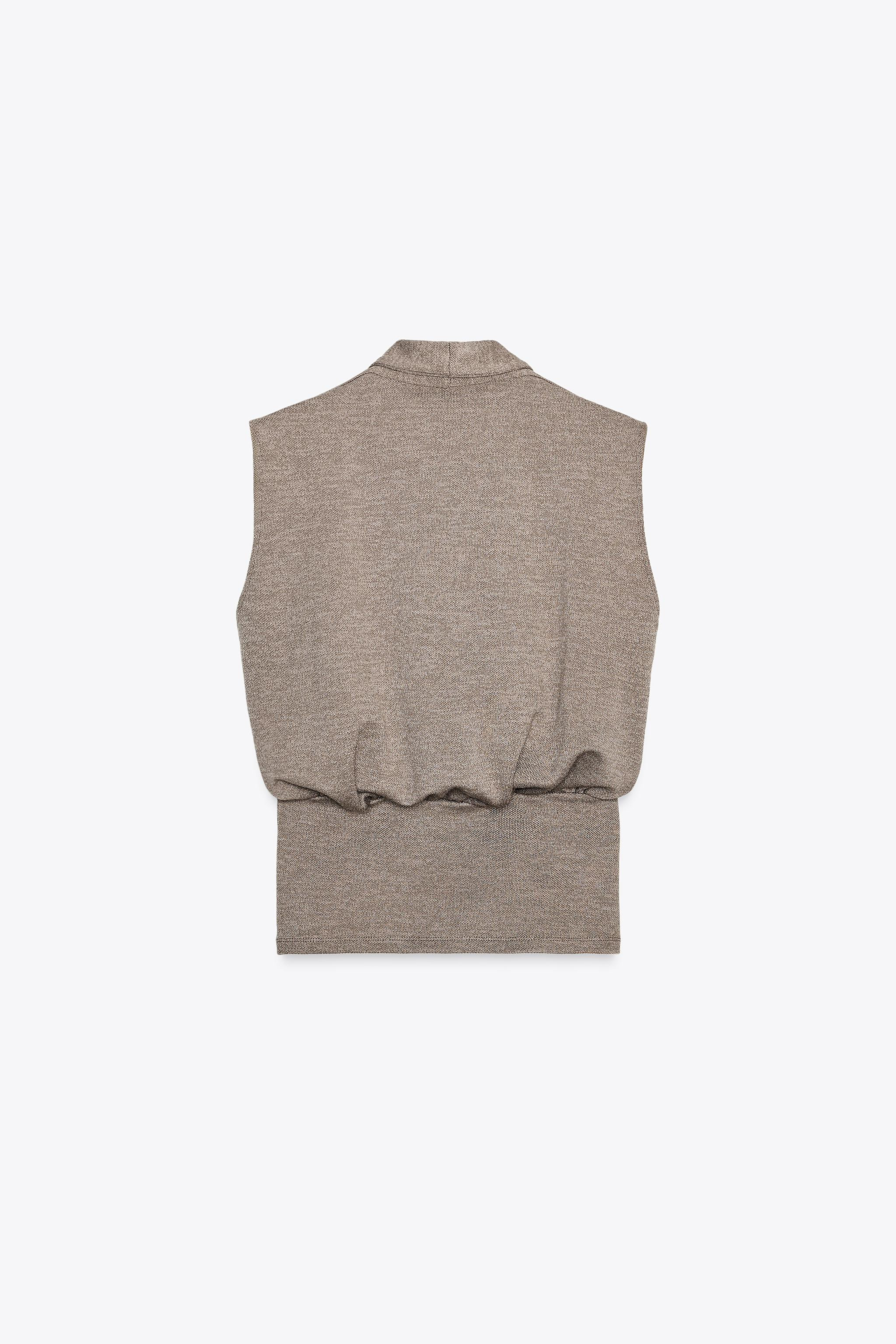 SURPLICE PIQUÉ TOP | Zara US