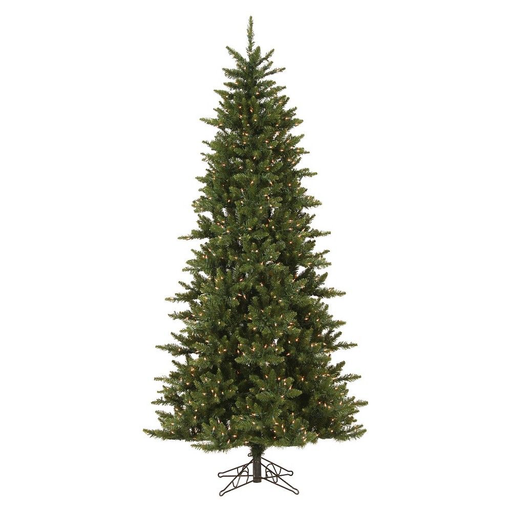 7.5ft Pre-Lit LED Artificial Christmas Tree Full Noble Spruce Instant - White Lights, Green | Target