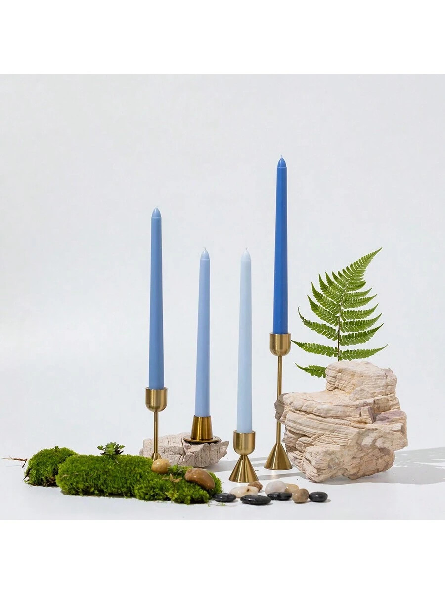 4pcs (A Box) Long-Stem Tapered Gradient Pink And Purple Candles Wedding Banquet Decoration Atmosp... | SHEIN