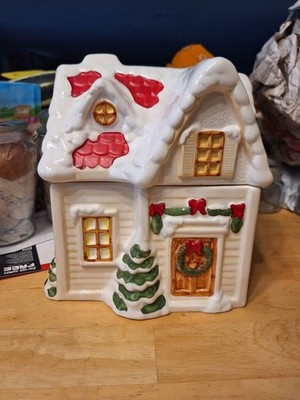 Ceramic Christmas House Cookie Jar | eBay US