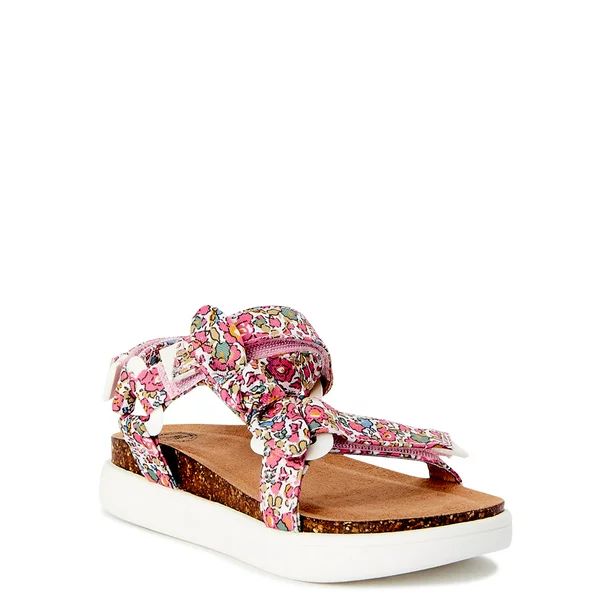 Wonder Nation Toddler Girls Floral Flatform Sandal, Sizes 7-12 - Walmart.com | Walmart (US)