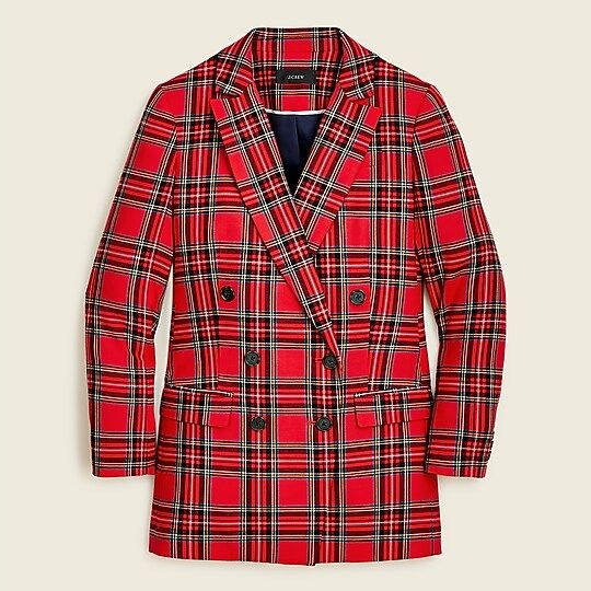 Double-breasted lady blazer in good tidings plaid | J.Crew US
