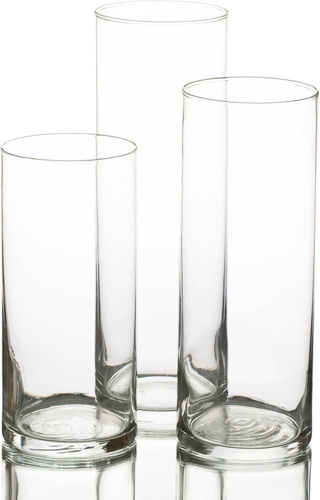 Eastland Glass Cylinder Vases 36 Pack. 7.5" | 9" | 10.5" Heights. Perfect Wedding Event Restauran... | Amazon (US)