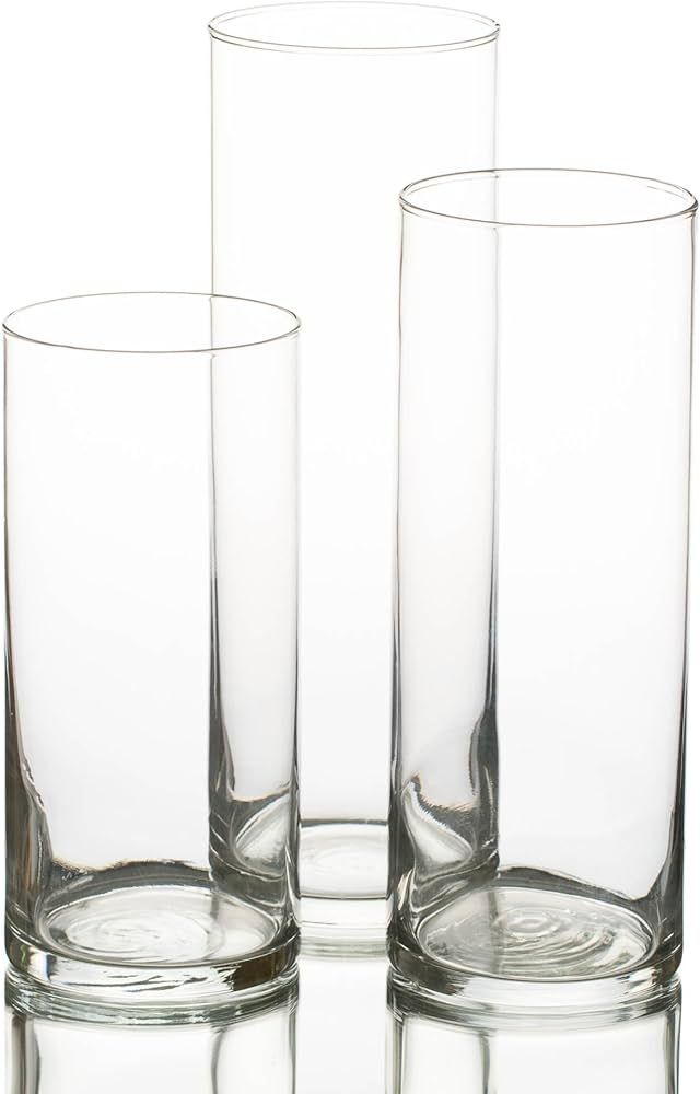 Eastland Glass Cylinder Vases 36 Pack. 7.5" | 9" | 10.5" Heights. Perfect Wedding Event Restauran... | Amazon (US)