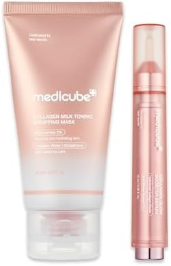 medicube Milky Collagen Double Glow Lock Duo: Collagen Glazed Milky Wrapping Mask and Booster Ser... | Amazon (US)