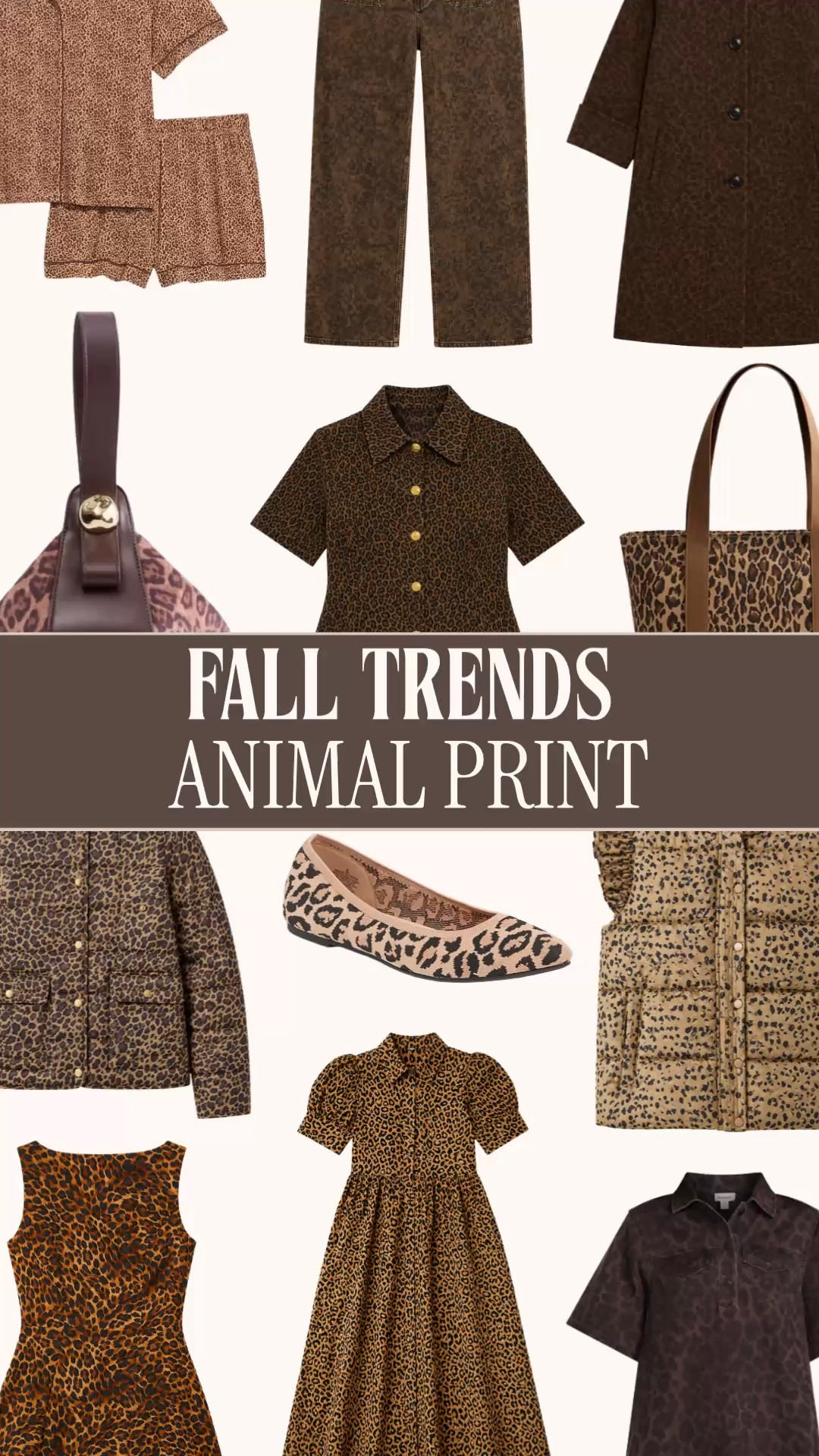 Animal print fall outfits | leopard print trend 2026 | cheetah print fashion | fall fashion finds

Fall 2026 has decided leopard and cheetah print count as neutrals, and this multi retailer edit makes a convincing case.

There is an option for every possible level of commitment. Start with leopard print ballet flats, a tote bag or shoulder bag. Move into animal print jeans, a collared shirt or matching pajama set. Go all in with a leopard print dress, lady jacket, puffer vest or full length coat.

The brown, camel, tan and black color palette works with denim, cream, chocolate brown, burgundy, red and olive. Add one animal print accessory to a simple outfit, pair leopard jeans with a solid sweater or let a printed dress, jacket or matching set handle the entire look.

These animal print fashion finds cover casual fall outfits, teacher outfits, business casual workwear, travel outfits, date nights, brunch, fall events and holiday outfits. The shoes, bags, jackets, dresses and jeans also make it easy to try the Fall 2026 leopard print trend at whatever volume feels right for your wardrobe.

Animal print trend 2026, leopard print trend 2026, cheetah print trend 2026, animal print fashion women, leopard print outfit ideas, cheetah print outfits women, leopard print fall outfits, animal print fall outfits, leopard print jacket women, leopard print coat women, leopard print jeans women, leopard print pants, leopard print dress women, animal print dress, leopard print ballet flats, leopard print tote bag, animal print handbag, leopard print puffer vest, leopard print lady jacket, leopard print matching set, fall fashion finds, fall outfits women, fall work outfits, teacher outfits fall, business casual fall outfits, holiday outfits women

#LTKFindsUnder50 #AnimalPrint #LeopardPrint #CheetahPrint #FallTrends #FallFashion #FallOutfits

#LTKSeasonal #LTKWorkwear #LTKootd