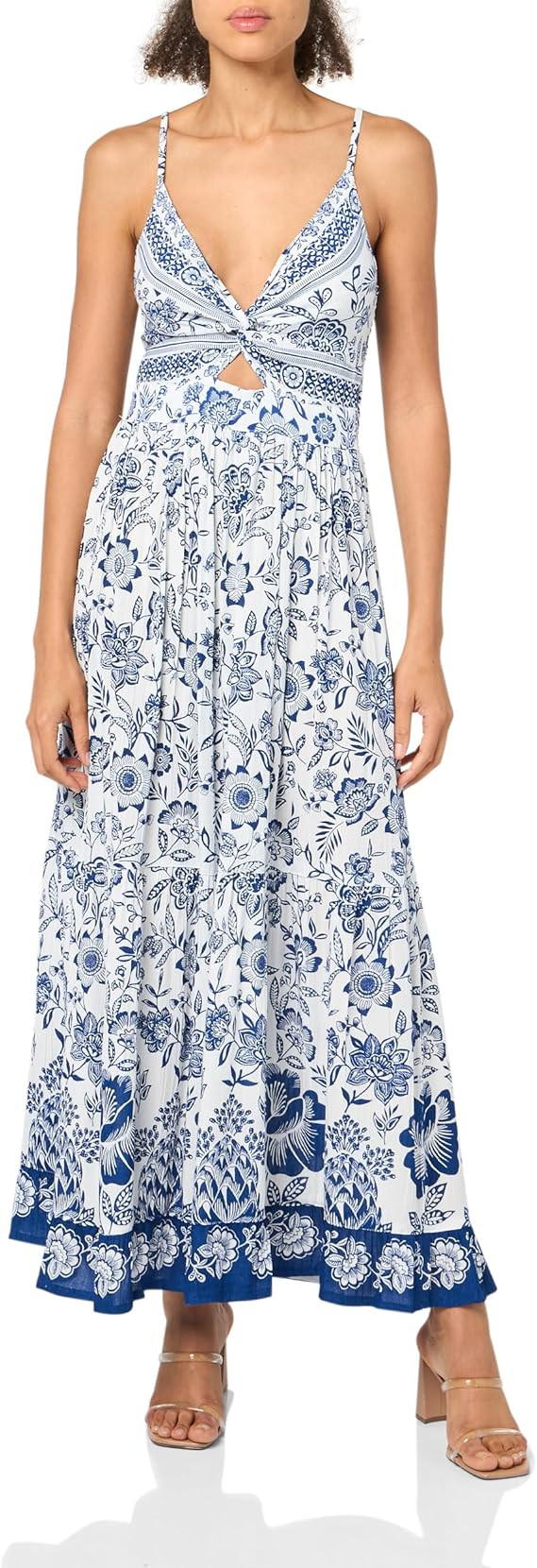 Angie Women's Floral Maxi Dress with Cutout | Amazon (US)