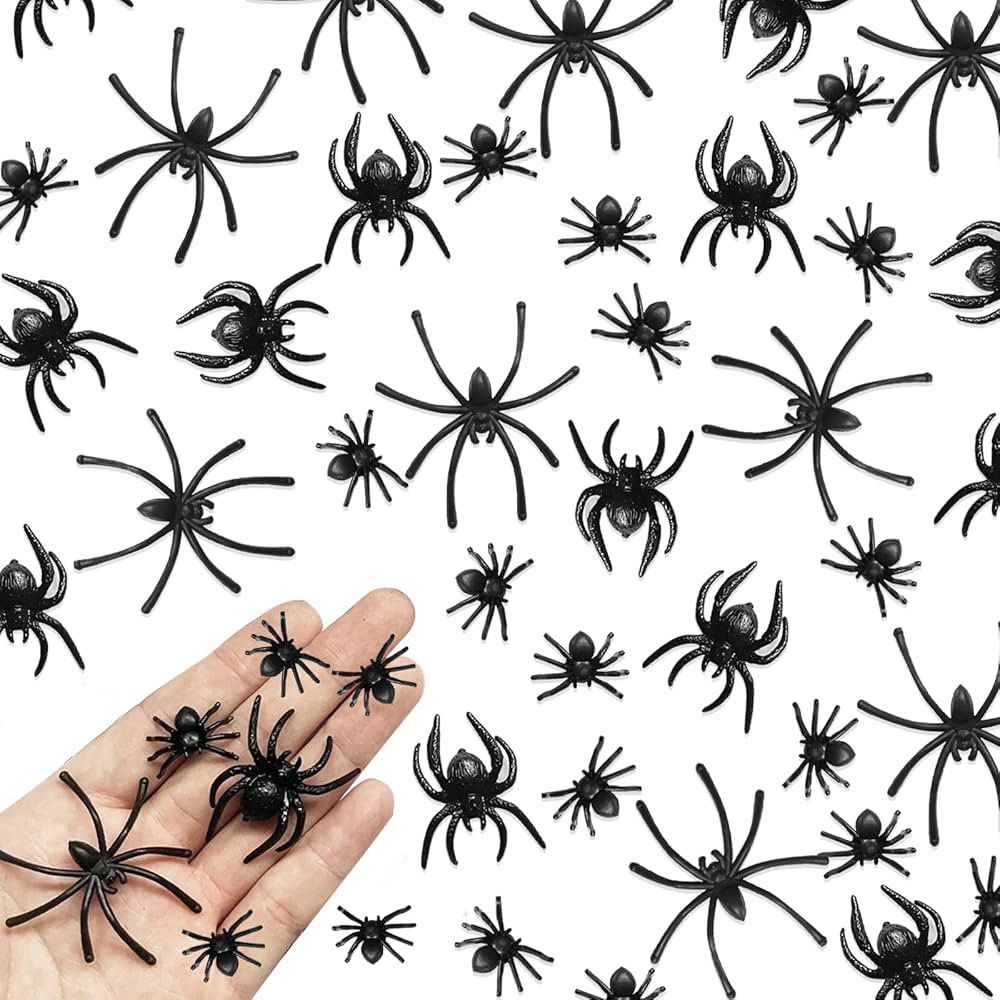 huihaochenggong Fake Spider Plastic Spiders 100 Pieces Halloween Spider Halloween Prank Props for... | Amazon (US)