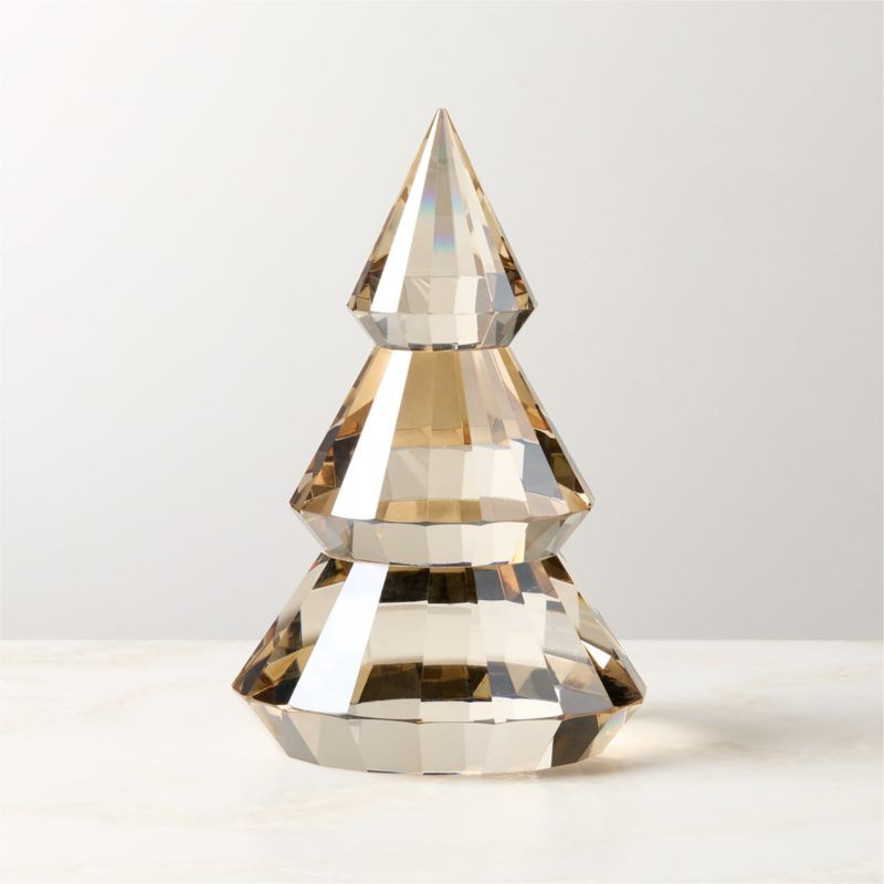 Adina Light Amber Crystal Christmas Tree Figure 7.5" + Reviews | CB2 | CB2