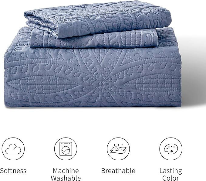 Love's cabin Quilts for Queen Bed Blue Bedspreads - Soft Bed Summer Quilt Lightweight Microfiber ... | Amazon (US)