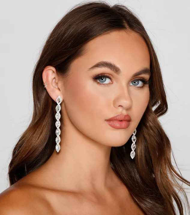 Bling It On Rhinestone Linear Earrings | Windsor Stores