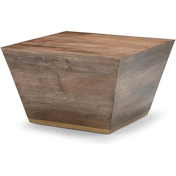 SIMPLIHOME Abba SOLID MANGO WOOD 28 inch Wide Square Modern Coffee Table in Dark Brown, Fully Ass... | Amazon (US)