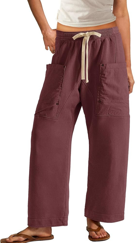 Panadila Women Wide Leg Pants Drawstring Barrel Sweatpants Baggy Cargo Pants Lounge Trousers with... | Amazon (US)