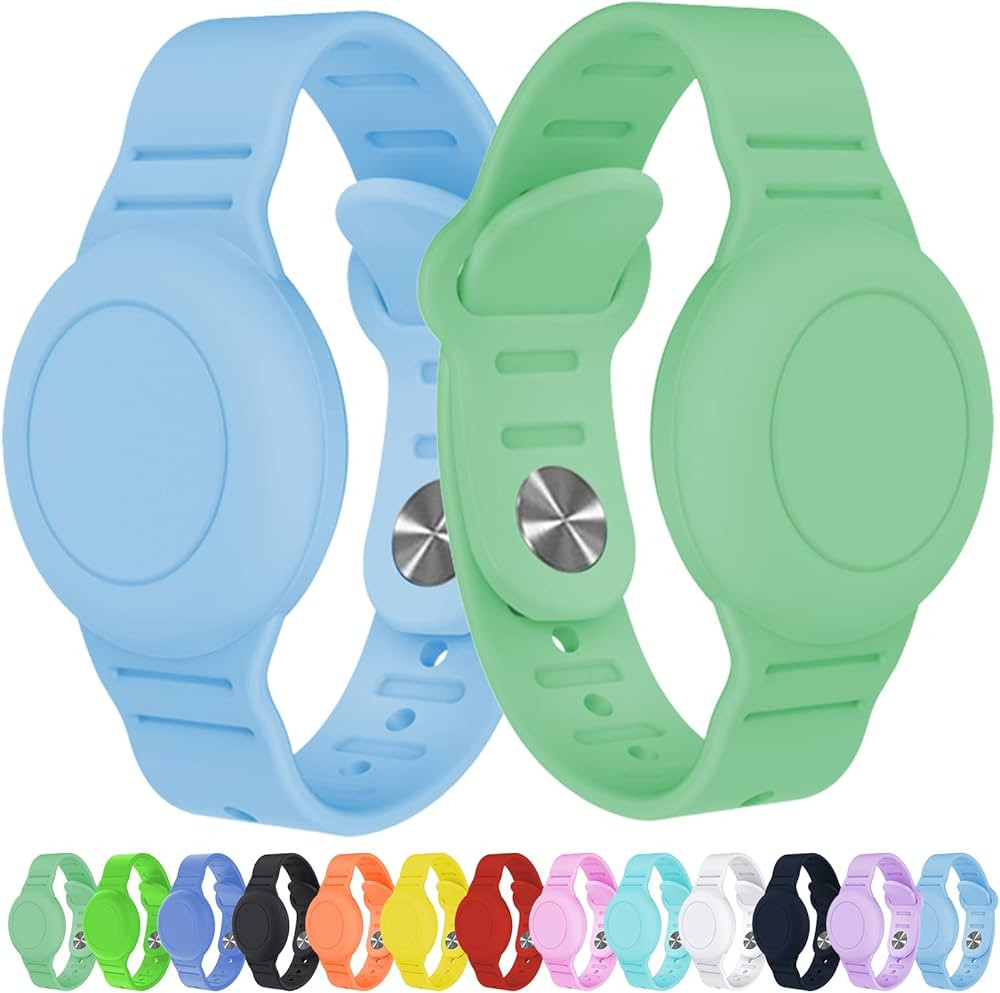 2 Pack Waterproof AirTag Bracelet for Kids, Hidden Silicone Wristband for AirTag, GPS Tracker Cas... | Amazon (US)