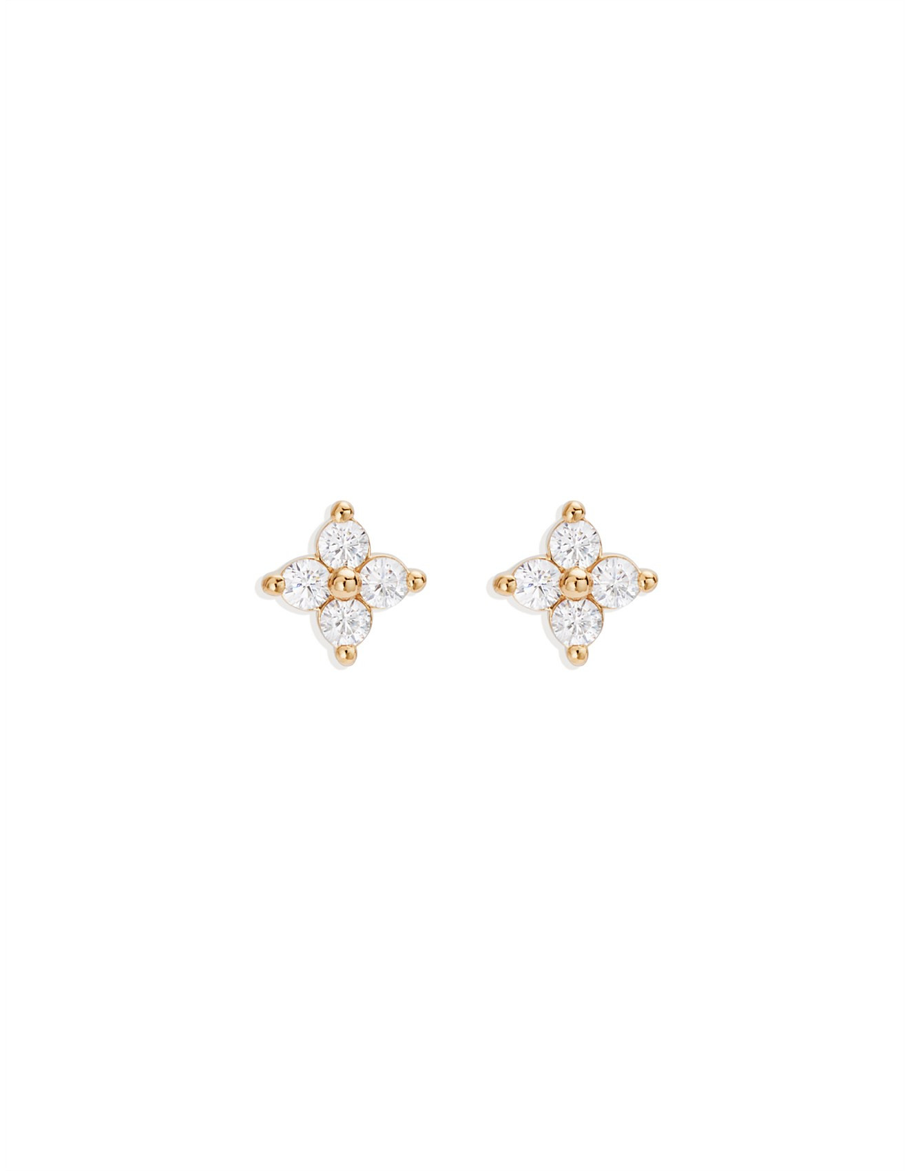 Gold Crystal Bloom Stud Earrings | David Jones (Australia & New Zealand)