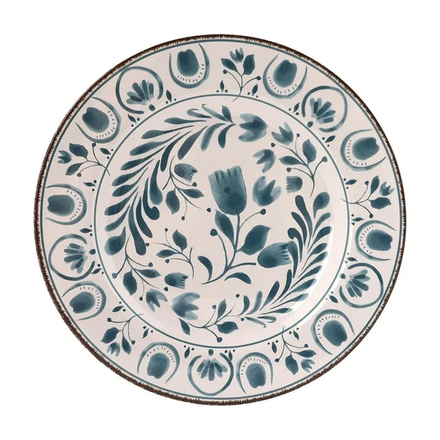 Better Homes & Gardens 11-inch Round Bamboo Melamine Dinner Plate, Blue | Walmart (US)