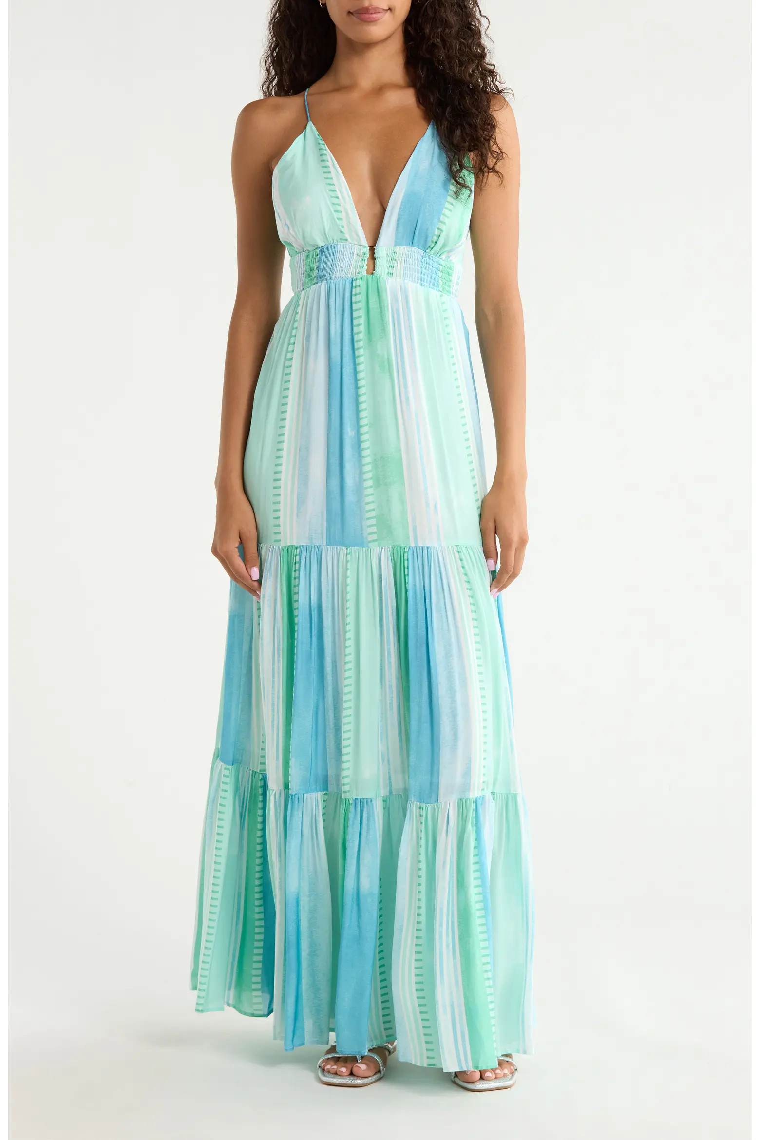 Print Tiered Halter Maxi Dress (Women) | Nordstrom | Nordstrom