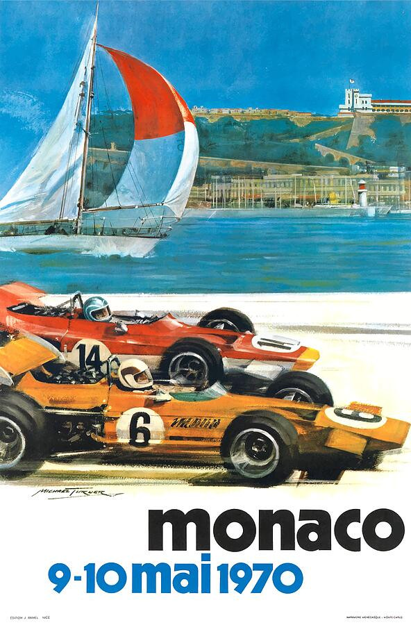 1970 Monaco Grand Prix Racing Poster | Fine Art America