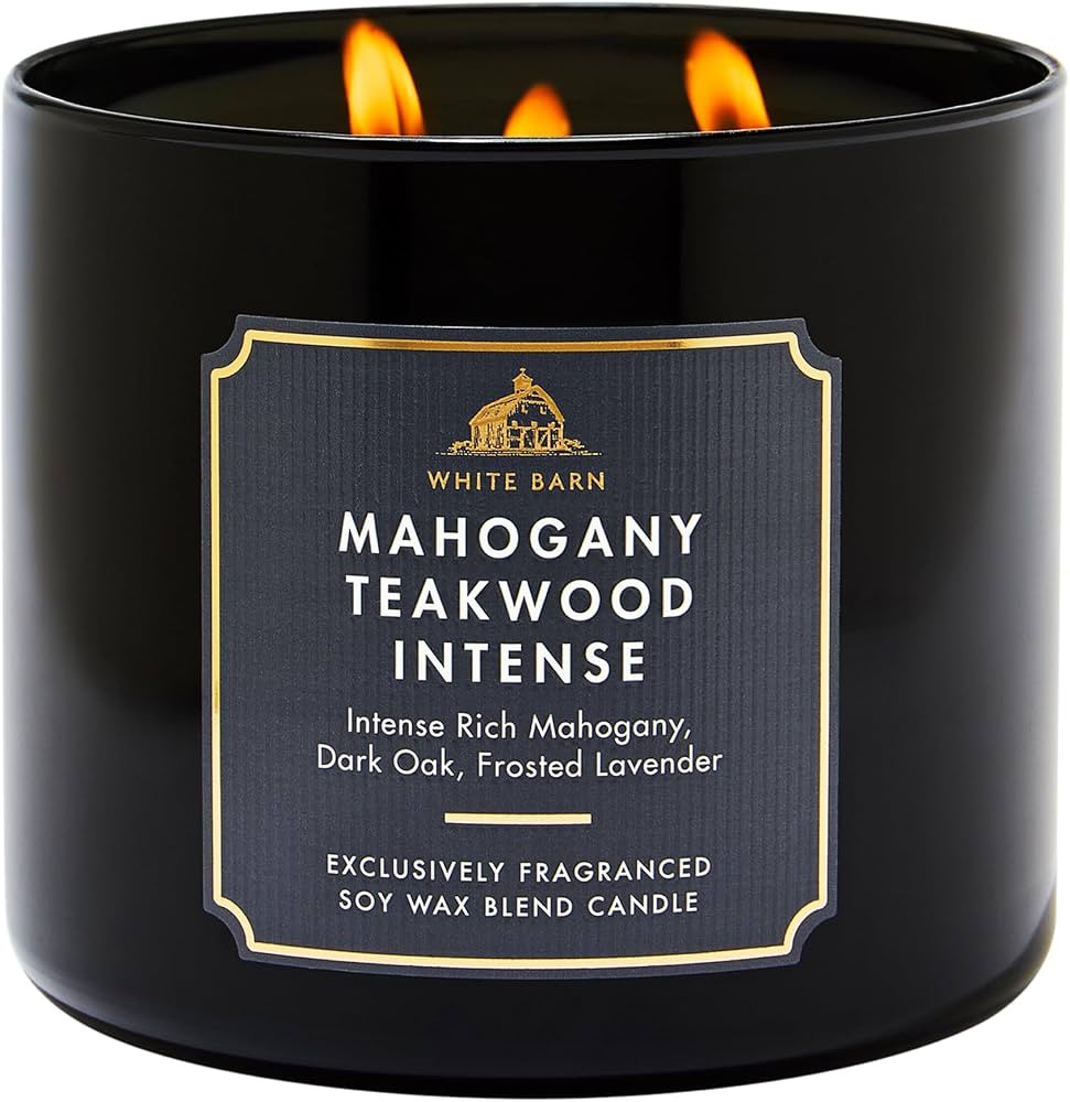 Bath & Body Works 3-Wick Candle, Mahogany Teakwood Intense, Soy Wax Blend | Amazon (US)