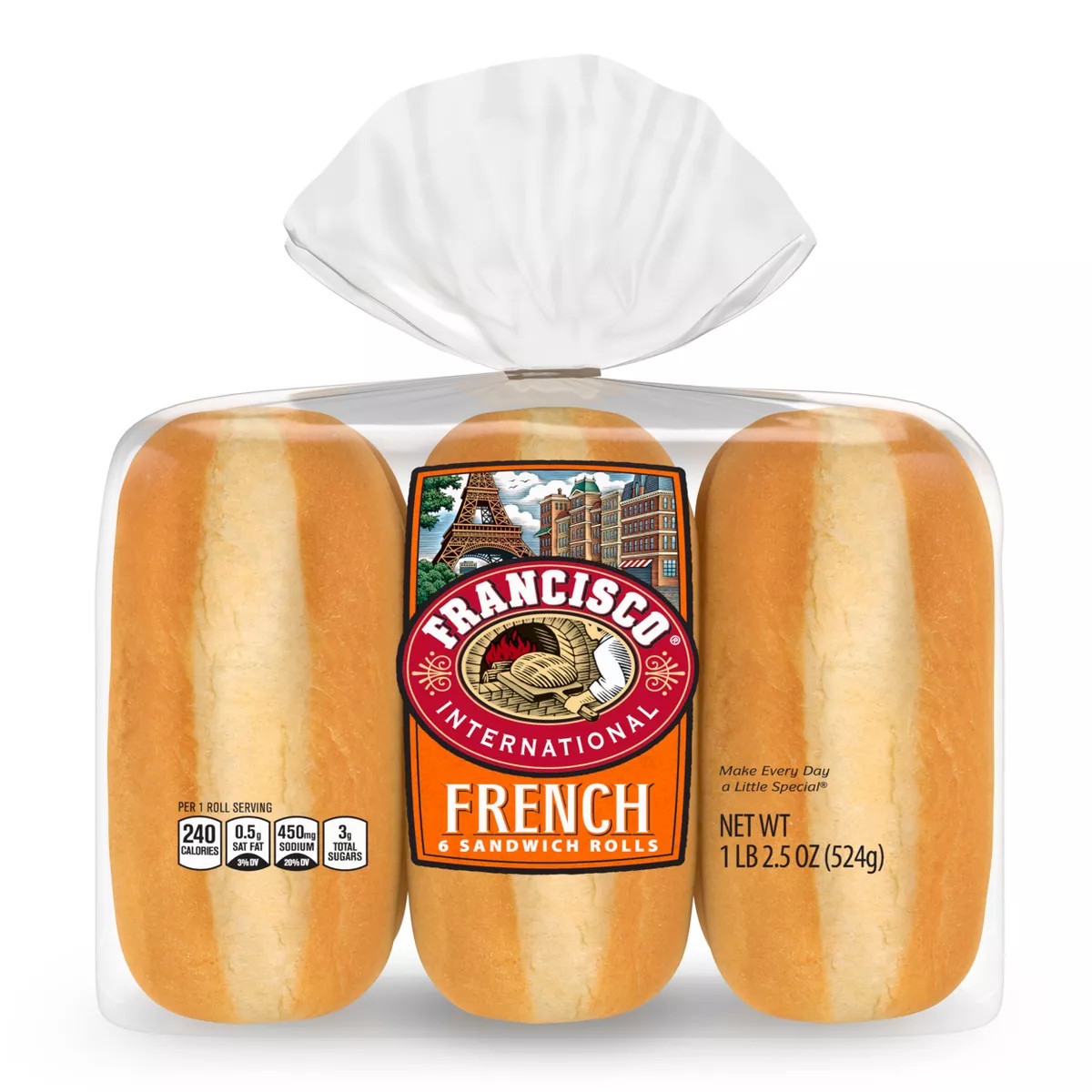 Francisco Sweet French Sandwich Rolls - 1lbs/6ct | Target