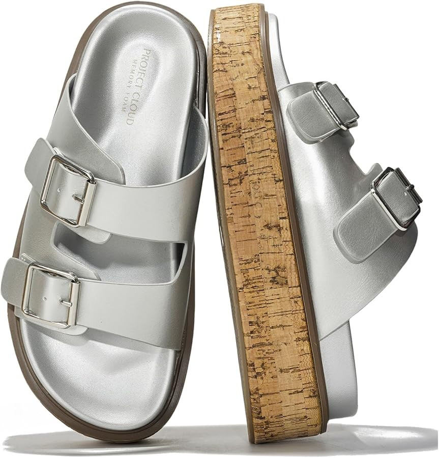 Project Cloud Platform Womens Sandals - Summer Womens Sandals with Memory Foam Insole Wedges - St... | Amazon (US)