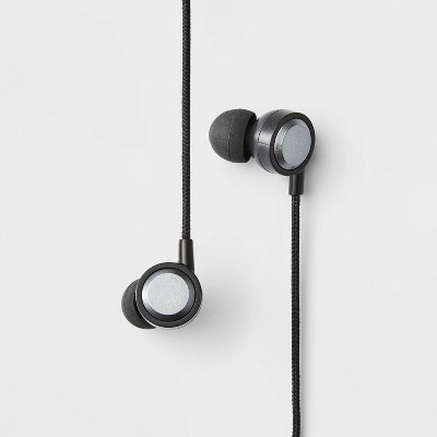 Wired Earbuds with Microphone - heyday™ Black Stylized: Built-In Mic, In-Ear Design | Target