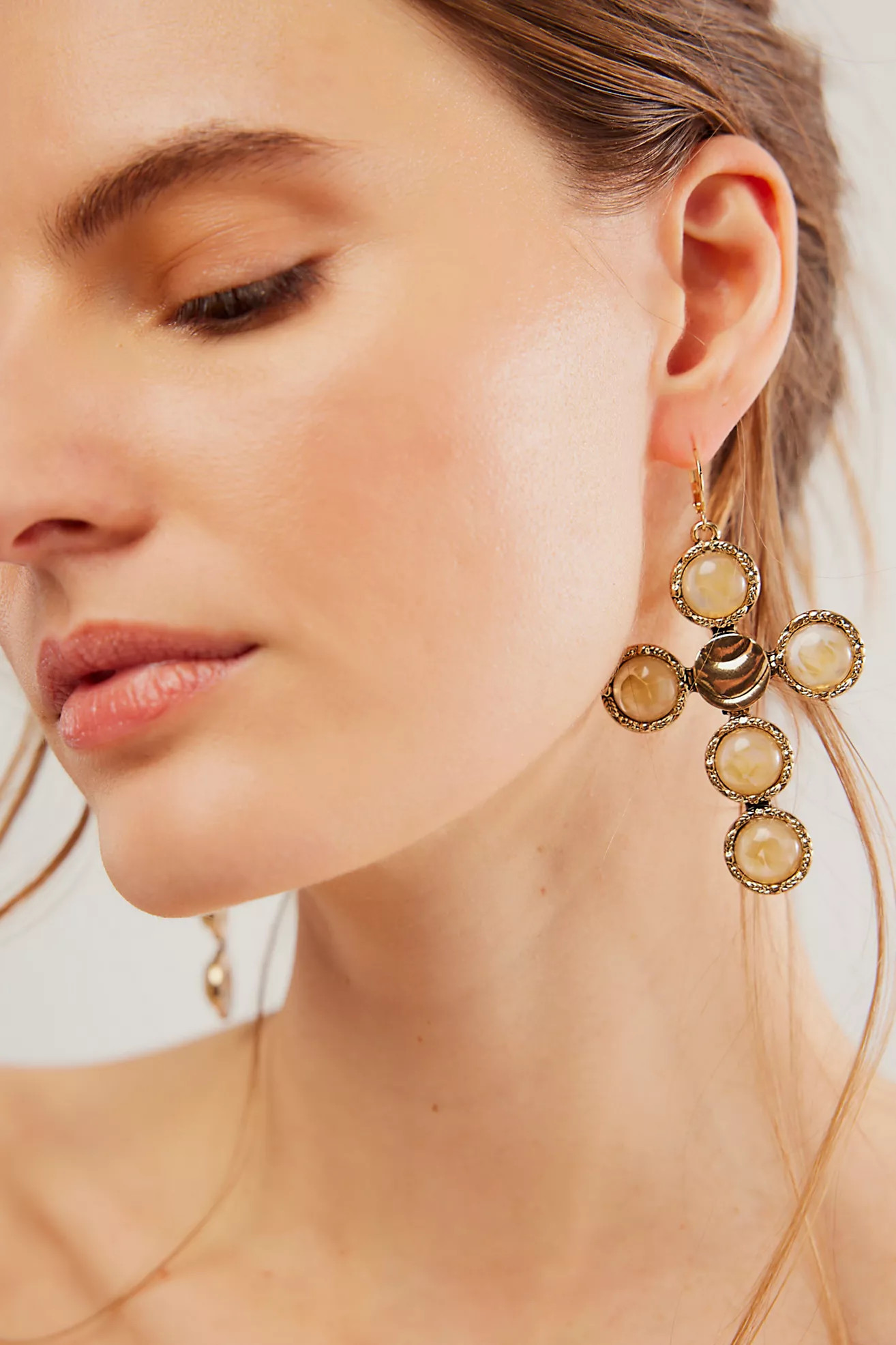 Cross Earrings Pearl  | Free People (Global - UK&FR Excluded)