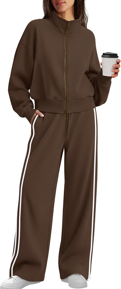 ReachMe Womens Sweatsuits 2 Piece Set Fall Airport Travel Outfits | Amazon (US)