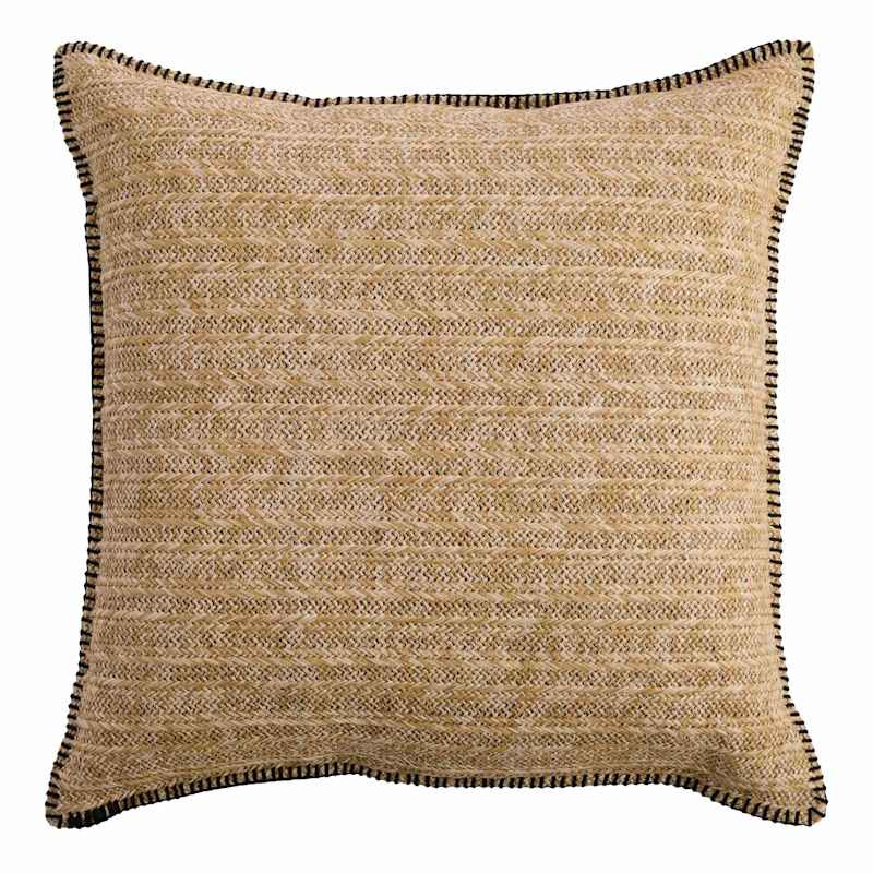 Hermosa Blanket Stitch Trim Square Outdoor Throw Pillow, 18" | At Home
