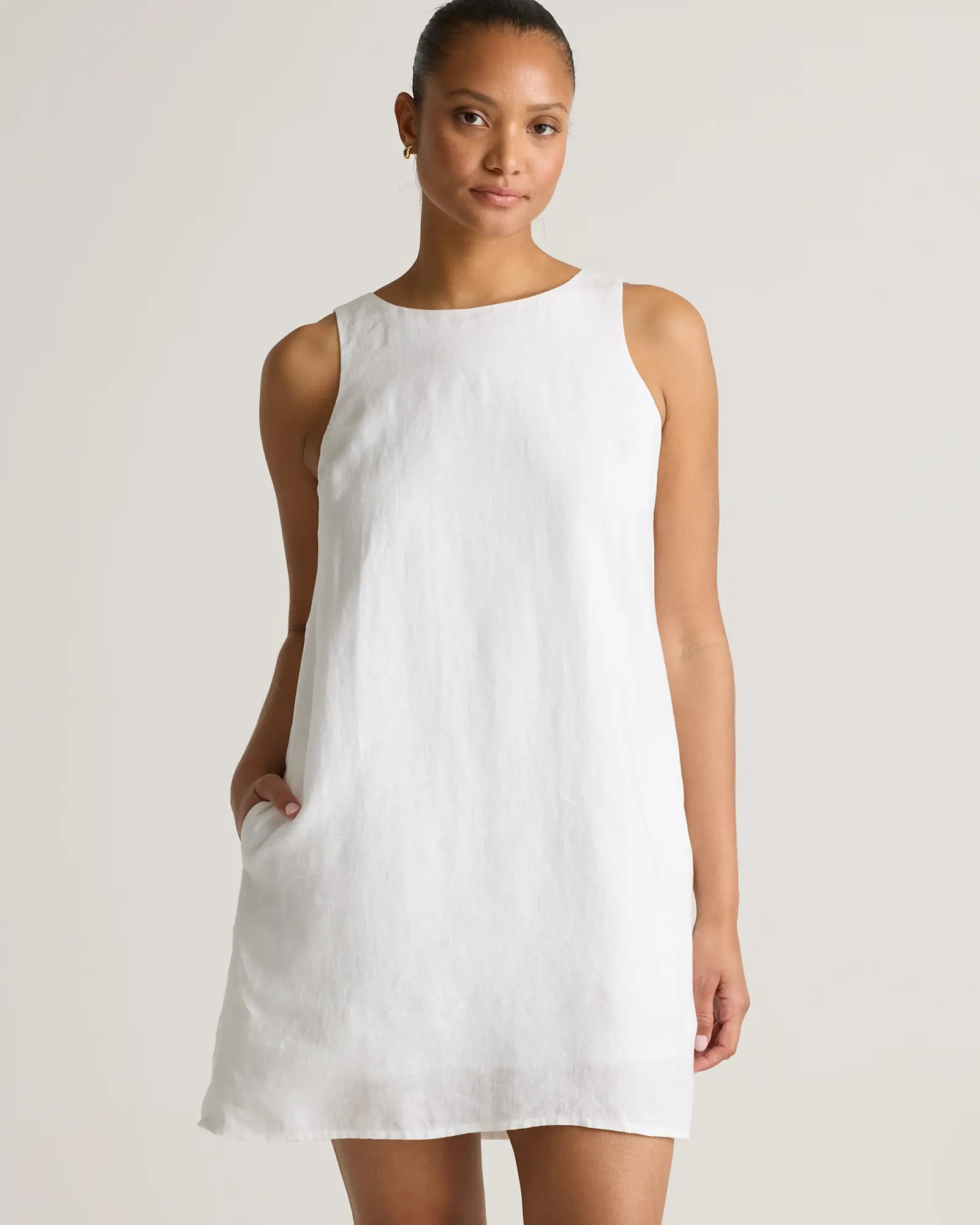 100% European Linen Tank Mini Dress | Quince