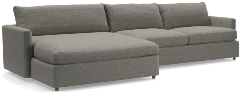 Lounge II Petite 2-Piece Left Arm Double Chaise Sectional Sofa | Crate and Barrel | Crate & Barrel