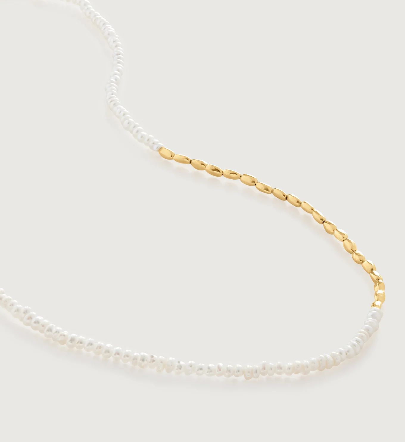 Mini Nugget Pearl Beaded Necklace Adjustable 41-46cm/16-18' | Monica Vinader (Global)
