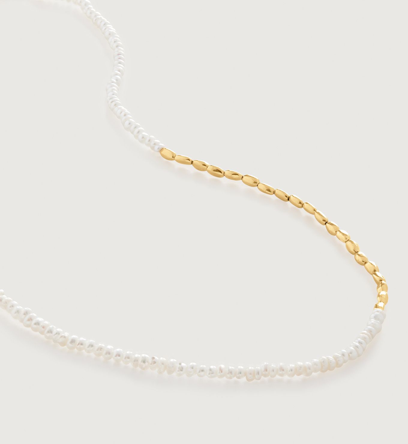 Mini Nugget Pearl Beaded Necklace Adjustable 41-46cm/16-18' | Monica Vinader (US)