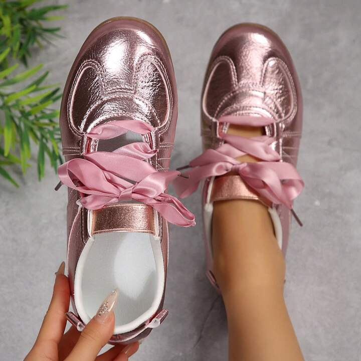 Women Shoes Comfortable Lace-Up Sneakers With Non-Slip Sole | SHEIN