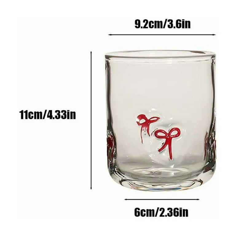 Black Bow Glass Cup 14oz Colorful Juice Glasses Christmas Gifts for Women Valentines Day Gift for... | Walmart (US)