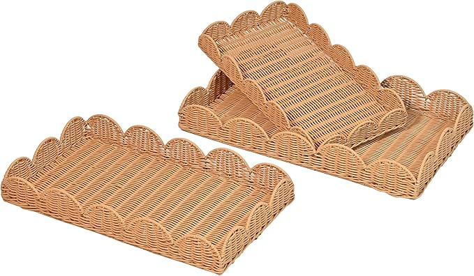 happimess TRY2001A-3SET Parker Southwestern Cottage Resin Scalloped Rectangular Decorative Servin... | Amazon (US)