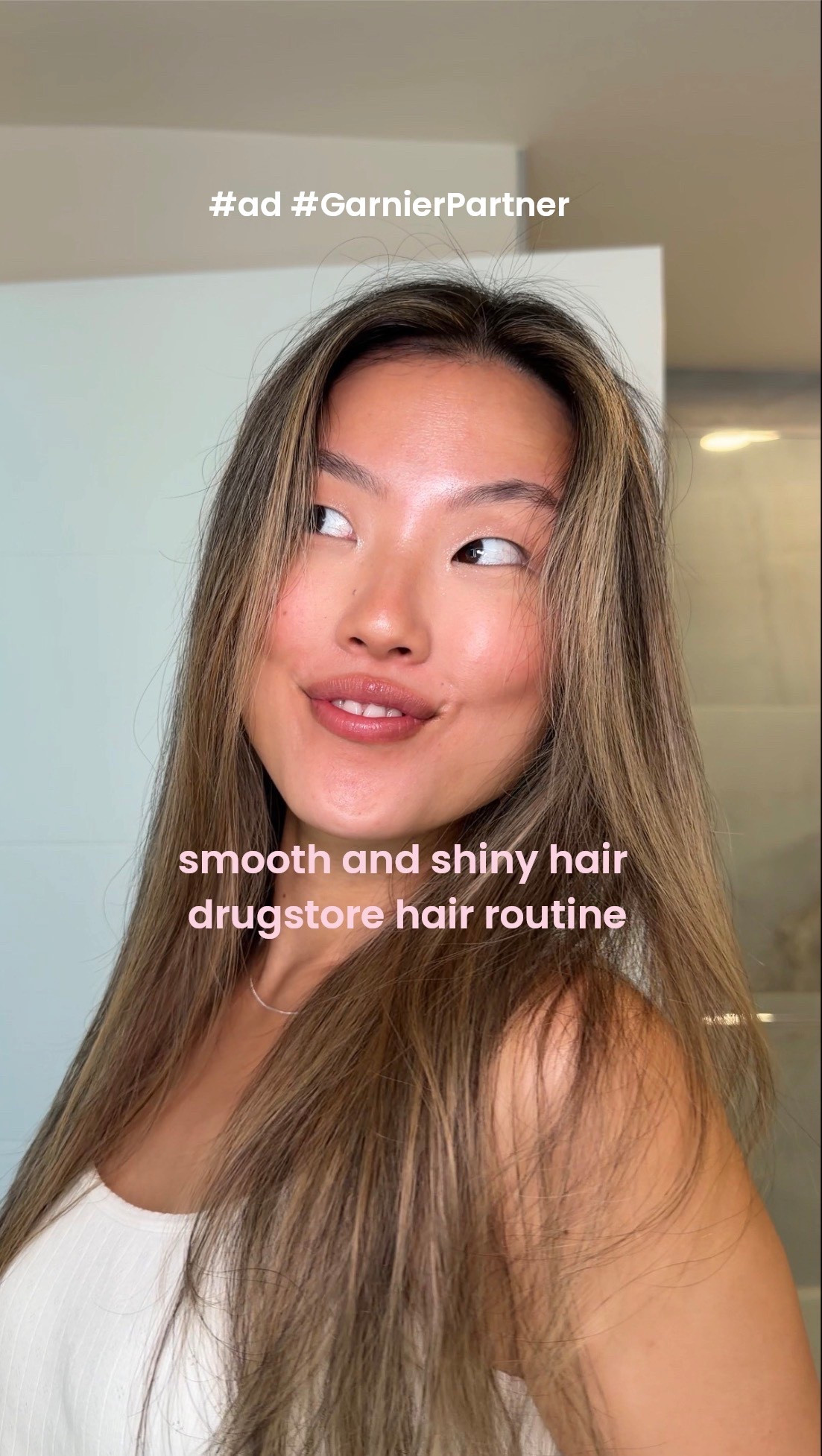 #ad drugstore haircare routine with @garnier from @Target target! Their sleek and shine line is perfect if you have dry, frizzy hair like me. I pair their shampoo and conditioner with the diamond sleek for added smoothness and shine with heat protectant before blowing my hair out! #TargetPartner #GarnierPartner @shop.ltk
#liketkit

Drugstore routine, drugstore beauty, drugstore haircare routine, haircare routine for dry, frizzy hair, target hair routine, garnier haircare
