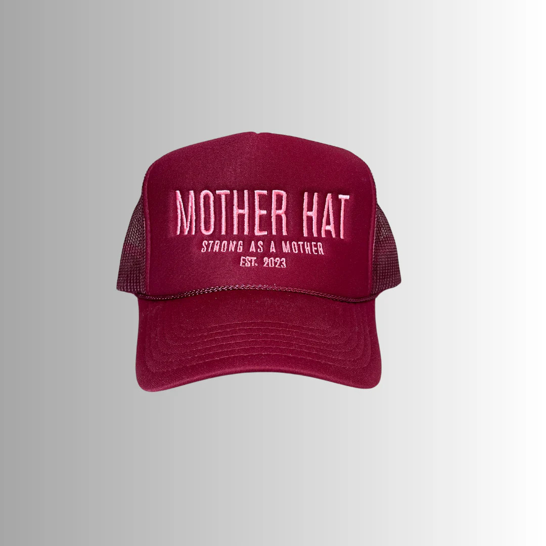 Mother Hat - Embroidered Trucker Hat - Maroon | Mother Hats